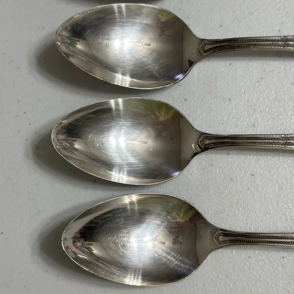 5 Wm.‎ A. Rogers A1 Plus Mystic Coronet Soup Dessert Spoons Silverplate Flatware